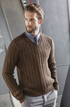 Lana Grossa КОРИЧНЕВЫЙ ПУЛОВЕР С ШИРОКОЙ РЕЗИНКОЙ Cool Wool Big Melange