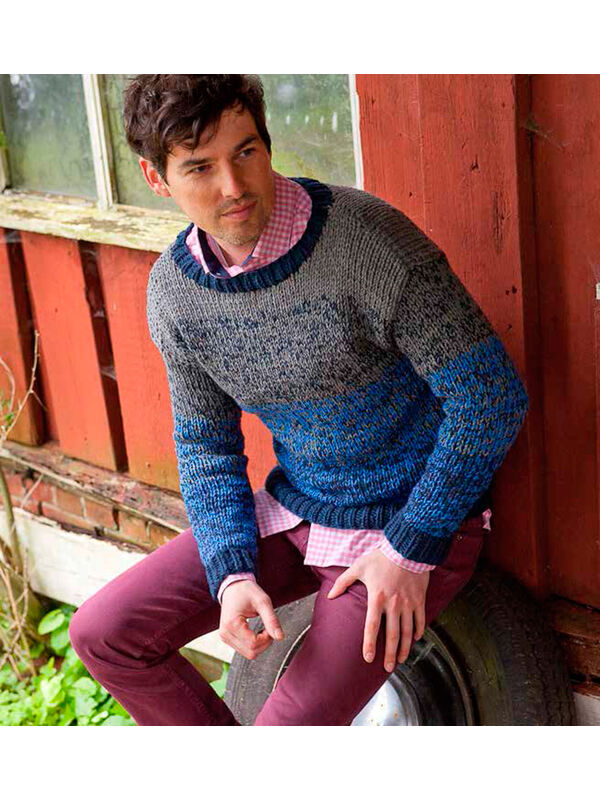 Lana Grossa Мужской пуловер Cool Wool Big uni/melange