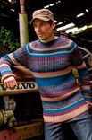 Lana Grossa Мужской пуловер с рукавом реглан Cool Wool uni/print