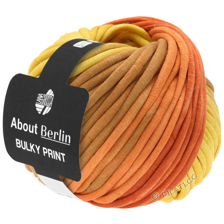 Lana Grossa BULKY Print (ABOUT BERLIN) | 101-жёлтый/оранжевый/золотисто-коричневый/лососевый
