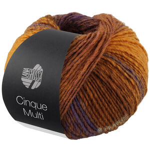 Lana Grossa CINQUE MULTI | 06-синий/коричневый/охра/тёмно-коричневый/пурпурный меланжевый