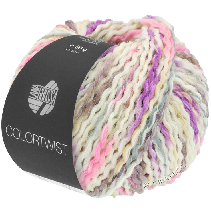 Lana Grossa COLORTWIST | 01-белый/розовый/серый/мальва
