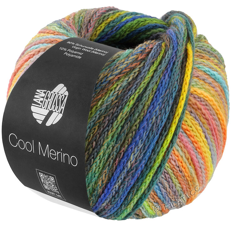 Lana Grossa COOL MERINO Color | 311-зелёный/жёлтый/синий/петрольный/тёмно-оливковый/охра/сиреневый/ярко-розовый
