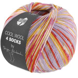 Lana Grossa COOL WOOL 4 SOCKS PRINT III | 7208-фиалково-синий/карри/глиняно-красный/цвет экрю/фуксия