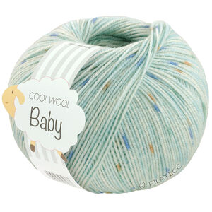 Lana Grossa COOL WOOL Baby Uni/Print 50g | 369-мята/синий/оранжевый