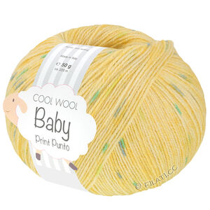 Lana Grossa COOL WOOL Baby Uni/Print 50g | 374-цитрусово-жёлтый/жёлтый/бирюзовый/майская зелень