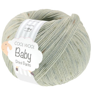 Lana Grossa COOL WOOL Baby Uni/Print 50g | 376-серебристо-серый/серо-коричневый/светло-серый