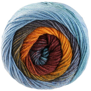 Lana Grossa COOL WOOL Big Color | 4034-коричневый /коричневый цвет корицы/серо-зелёный/мятно-бирюзовый/небесно-голубой/светло-серый/тёмно-серый/оливковый/оранжевый