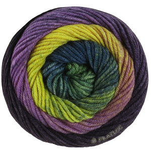 Lana Grossa COOL WOOL Big Color | 4043-зелёный/чёрно-коричневый/тёмно-фиолетовый/фиолетовый/жёлтый/лиственно-зелёный/тёмно сине-зеленый