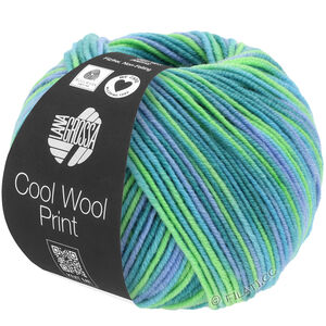 Lana Grossa COOL WOOL  Print | 757-бирюзовый/петрольный/небесно-голубой/светло-зелёный