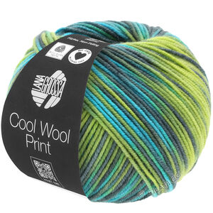 Lana Grossa COOL WOOL  Print | 784-жёлто-зелёный/бирюзовый/серо-зелёный/петрольный