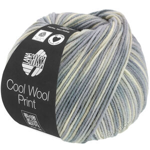 Lana Grossa COOL WOOL  Print | 829-сурово-белый/серебристо-серый/светло-серый/серый