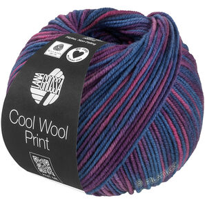 Lana Grossa COOL WOOL  Print | 837-голубино-синий/слива/красно-фиолетовый