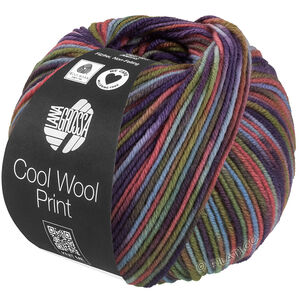 Lana Grossa COOL WOOL  Print | 838-голубой/серо-зелёный/кэмел/вереск/сине-лиловый
