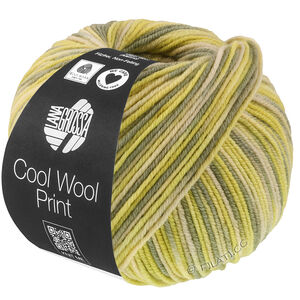 Lana Grossa COOL WOOL  Print | 843-зелёно-бежевый/лайм/серо-зелёный/резедово-зелёный