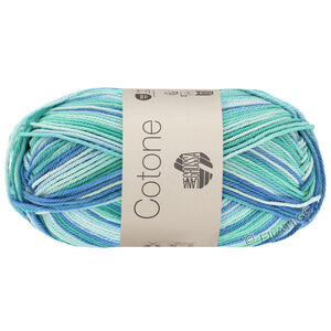Lana Grossa COTONE  Print/Spray/Mouliné | 312-ледяной голубой/светло-бирюзовый/синий