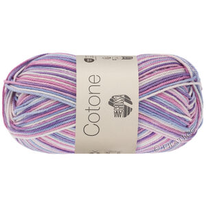 Lana Grossa COTONE  Print/Spray/Mouliné | 354-белый/розовый/пурпурный/фиолетовый/фиалково-синий