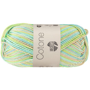 Lana Grossa COTONE  Print/Spray/Mouliné | 359-светло-бежевый/светло-зелёный/мятно-бирюзовый/нежно-зелёный
