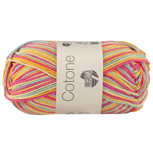 Lana Grossa COTONE  Print/Spray/Mouliné | 363-ярко-розовый/желтково-жёлтый/цитрусово-жёлтый/мята