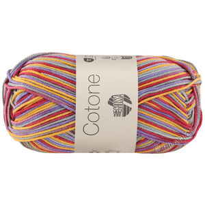 Lana Grossa COTONE  Print/Spray/Mouliné | 364-пурпурный/серо-зелёный/жёлтый/темно-алый