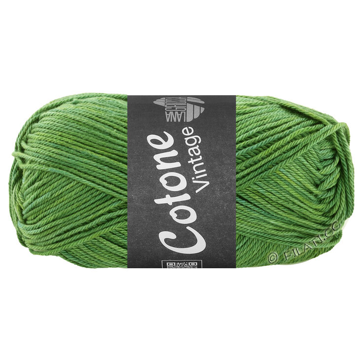Lana Grossa COTONE Vintage | 261-зелёный/светло-зелёный/жёлтый меланжевый