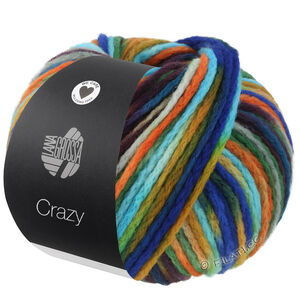 Lana Grossa CRAZY | 10-бирюзовый/оранжевый/горчичный/королевский