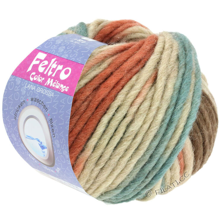 Lana Grossa FELTRO Color Melange | 1001-бежевый/красно-коричневый/серо-зелёный/коричневый