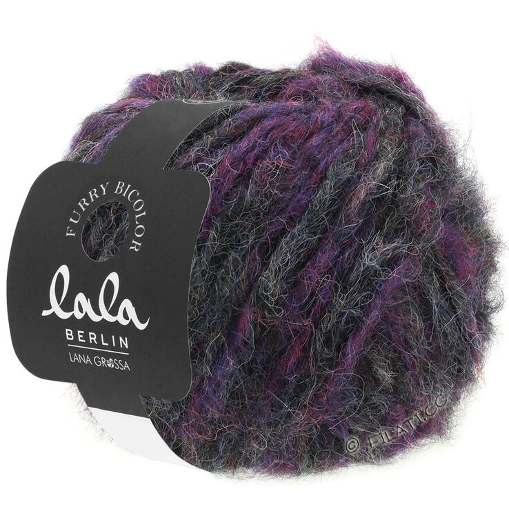 Lana Grossa FURRY Bicolor (lala BERLIN) | 101-ежевичный/баклажановый/антрацитовый