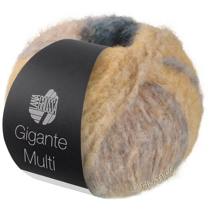 Lana Grossa GIGANTE MULTI | 101-серо-синий/бежевый/серо-красный/мандариновый/петрольно-зелёный/серо-жёлтый