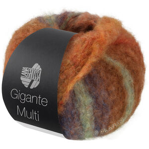 Lana Grossa GIGANTE MULTI | 104-кэмел/коричневый шоколад/оранжевый/мятно-бирюзовый/горчично-желтый/охра/серо-коричневый/цвет ржавчины