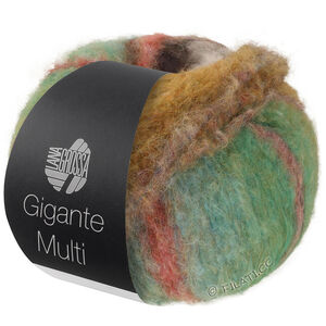 Lana Grossa GIGANTE MULTI | 105-серо-зелёный/красно-фиолетовый/темно джинсовый/жёлто-оранжевый/красная герания/оливковый/мшисто-зелёный