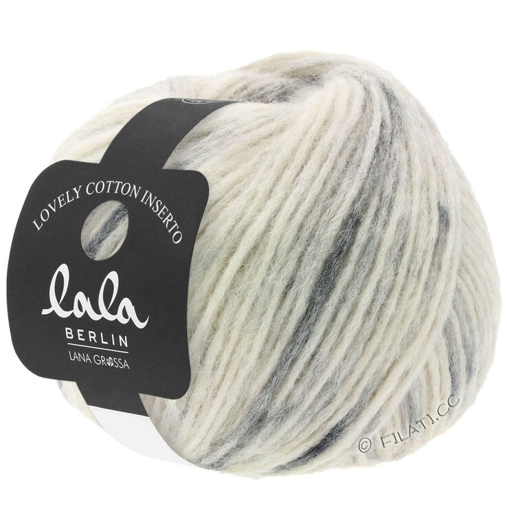 Lana Grossa LOVELY COTTON Inserto (lala BERLIN) | 101-сурово-белый/серый