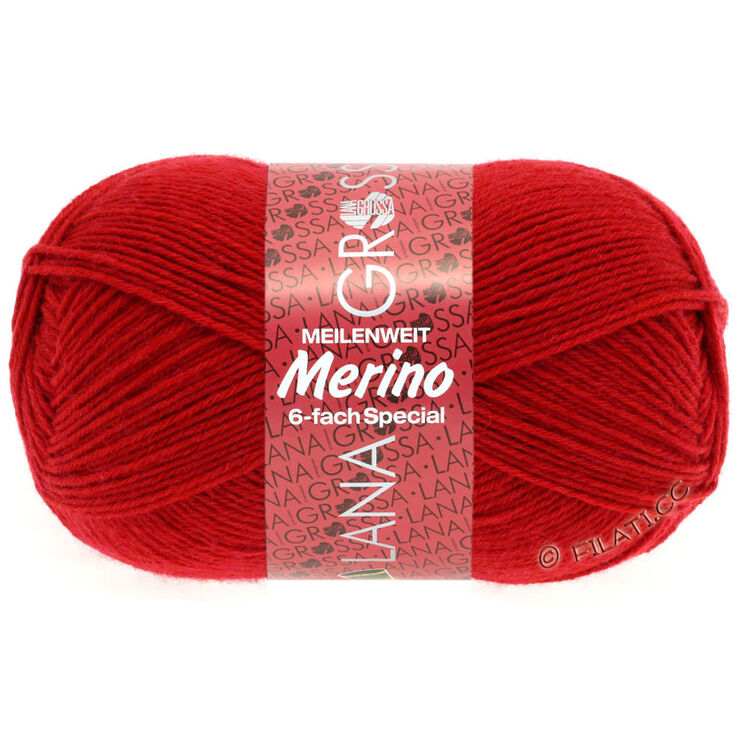 Lana Grossa MEILENWEIT 6-FACH 150g Merino | 01-красный