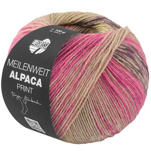 Lana Grossa MEILENWEIT 6-FACH 150g Alpaca Print | 1201-ярко-розовый/розовый/баклажановый/бежевый/горчичный/тёмно-коричневый