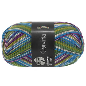 Lana Grossa MEILENWEIT 6-FACH 150g Cervinia | 9759-оливковый/фиолетовый/светло-серый/средне-серый/синий/тёмно-зелёный