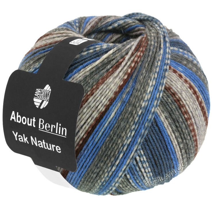 Lana Grossa MEILENWEIT 100g Yak Nature (ABOUT BERLIN) | 671-зелёно-серый/бежевый/тёмно-коричневый/васильковый/тёмно-синий/светло-серый меланжевый/тёмно-серый меланжевый
