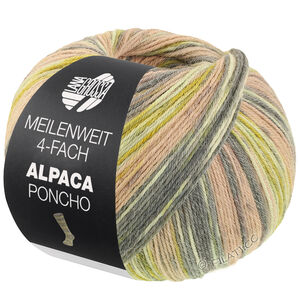 Lana Grossa MEILENWEIT 100g Alpaca Poncho | 2724-серебристо-серый/светло-серый/тёмно-серый/светло-оливковый/песочно-бежевый