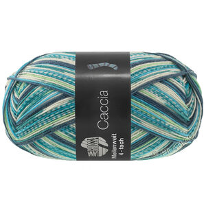Lana Grossa MEILENWEIT 100g Caccia | 5303-стальной синий/сине-бирюзовый/нефрит/петрольный/бело-зелёный