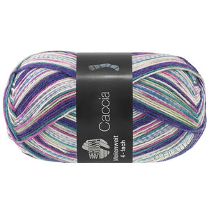 Lana Grossa MEILENWEIT 100g Caccia | 5308-тёмно-фиолетовый/опалово-зелёный/светло-серый/орхидея/светло-зелёный/синий