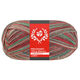 Lana Grossa MEILENWEIT 100g Merino Christmas Lurex | 6810-белый/тёмно-зелёный/тёмно-коричневый/оранжевый/светло-зелёный