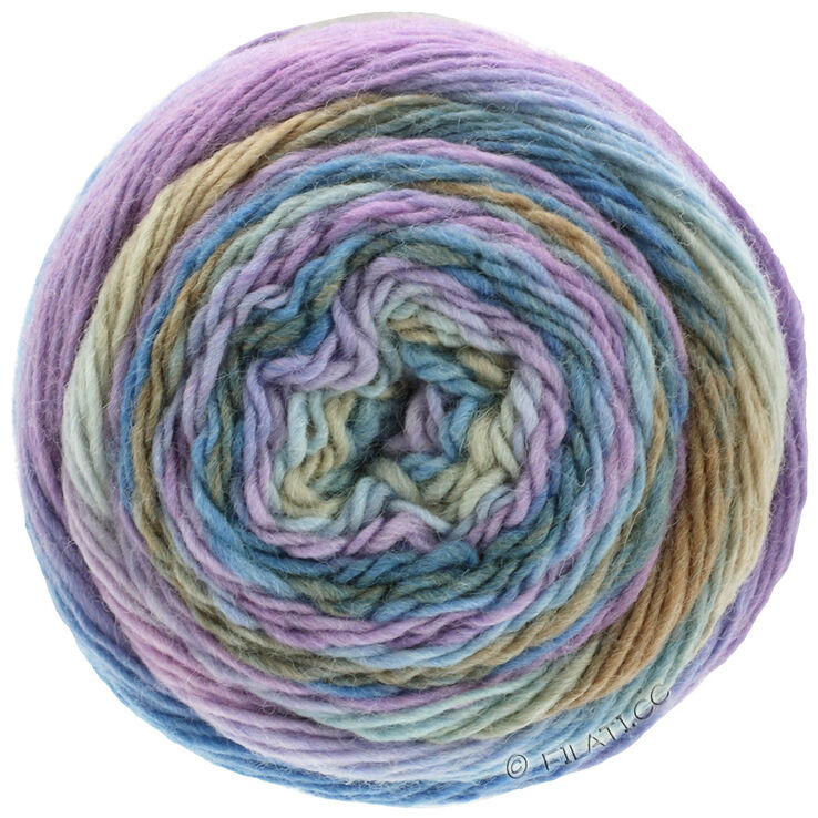 Lana Grossa MEILENWEIT 100g Color Mix Multi | 8002-серо-коричневый/грейдж/василек/сиреневый/пастельно-голубой