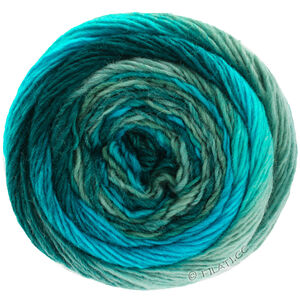 Lana Grossa MEILENWEIT 100g Color Mix Soft | 8052-тёмно сине-зеленый/петрольно-синий/петрольно-зелёный/светлый сине-голубой/мята