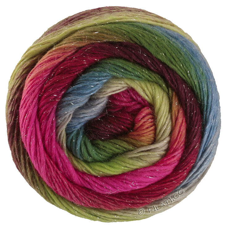 Lana Grossa MEILENWEIT 100g Merino Color Mix Sparks | 7611-ежевичный/красный/светло-красный/фисташковый/петрольный/зелёный/лайм/пастельно-зелёный/бежевый