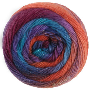Lana Grossa MEILENWEIT 100g Merino Color Mix Sparks | 7616-лососевый/тёмно-синий/королевский/бирюзовый/красно-фиолетовый/фуксия