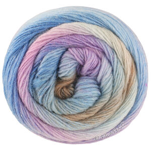 Lana Grossa MEILENWEIT 100g Merino Color Mix Sparks | 7622-мята/серо-бежевый/серо-коричневый/пурпурный/сиреневый/сине-бирюзовый