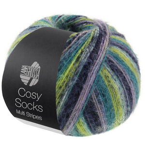 Lana Grossa MEILENWEIT 100g Cosy Socks Multi Stripes | 157-лавандовый/петрольный/майская зелень/бирюзовый/тёмно-синий