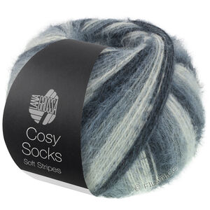 Lana Grossa MEILENWEIT 100g Cosy Socks Soft Stripes | 104-антрацитовый/тёмно-серый/серый/светло-серый