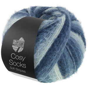 Lana Grossa MEILENWEIT 100g Cosy Socks Soft Stripes | 106-чёрно-синий/серо-синий/дымчато-синий/бело-синий