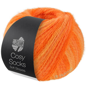 Lana Grossa MEILENWEIT 100g Cosy Socks Soft Stripes | 112-бледно-оранжевый/мандариновый/оранжевый