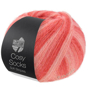 Lana Grossa MEILENWEIT 100g Cosy Socks Soft Stripes | 113-лососевый/лососевый/коралловый